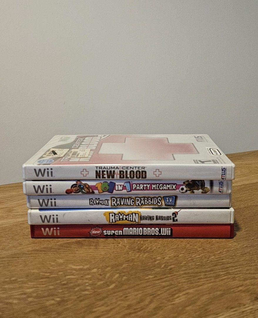 Wii Games (Category: Nintendo) located in Singapore. Submitted by cherrys_stuff (Listing ID 1364480708, Image 1). Description: Haven't tried but the discs look alright, no scratches, no mould. $10 each for Trauma Center & Megamix $20 each for Raving Rabbids TV Party, Raving Rabbids, Mario or $65 for all.