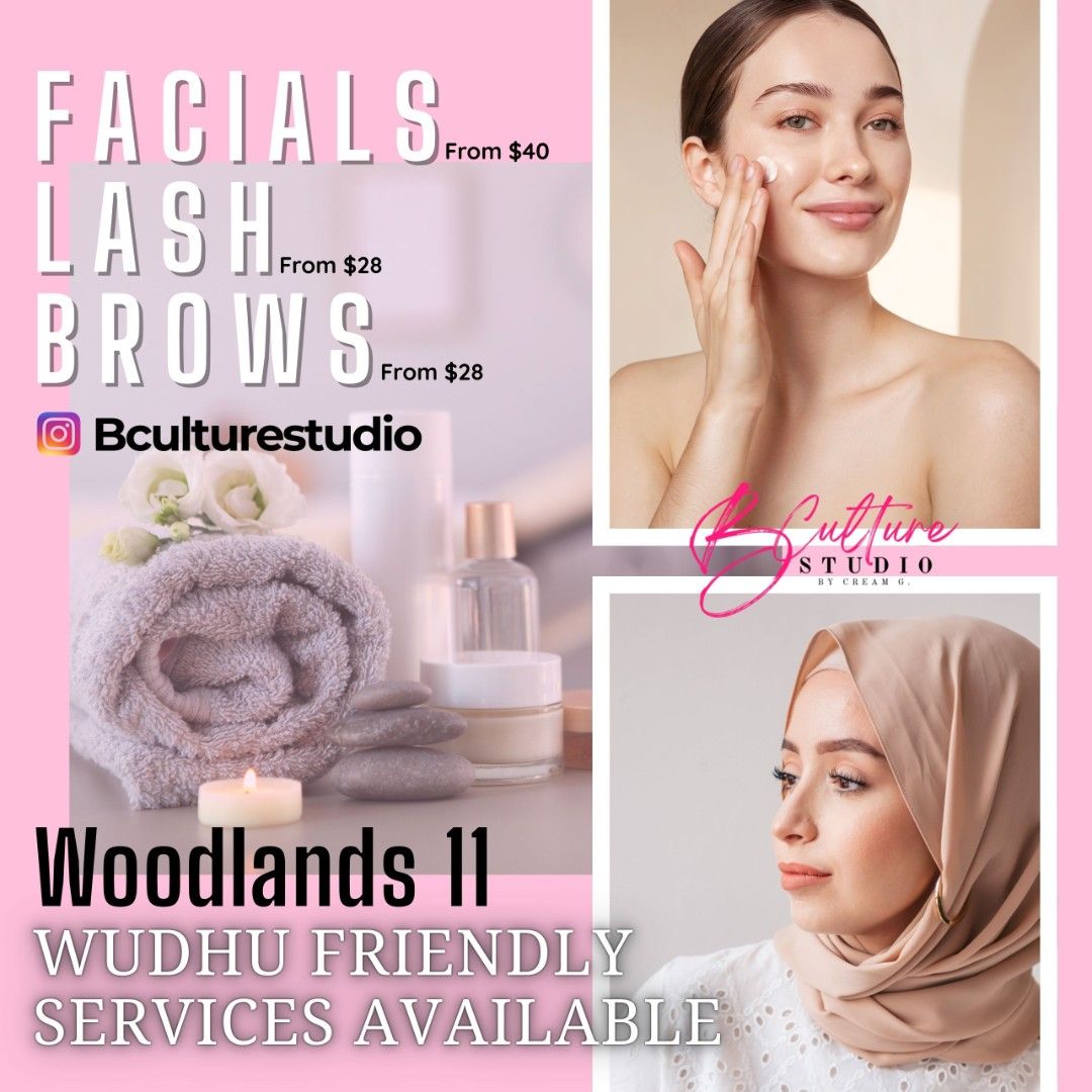 Woodlands 11 💄Lash Lifts & Extensions | Brow Laminations | Facials | SHR Hair Removals | Wudhu Friendly (Category: Beauty & Health Services) located in Singapore. Submitted by bculturestudio (Listing ID 1035197524, Image 1). Description: One Stop Beauty Studio In Woodlands with pocket-friendly prices. Book from IG / FB : Bculturestudio You can also PM us here. ✅Regular Lash Lift Trial $28 ✅Keratin Lash Lift with Treatment Trial $48 ✅Lash Tint $8