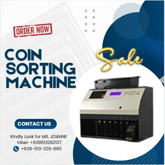 Coin Sorting Machine CS70 (6+1) High Speed Coin Counter, Sorter (Category: Industrial Equipment) located in Caloocan City. Submitted by casesarian62993 (Listing ID 1361504865, Image 1). Description: Counting speed: 600 coins/min Hopper Capacity: 2000 coins Pocket number: 7 pockets (6 receiving pockets + 1 reject pocket) Option connect: External display, printer and PC Upgrade by USB 💰50% Security Deposit for processing of unit✔️ 💰50% Cash Upon 