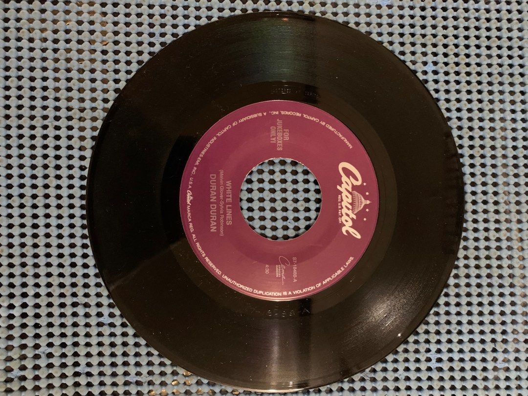 Duran Duran - White Lines - Watching the Detectives - 7” - US Pressing (Category: Vinyls) located in Binangonan. Submitted by memphis_raines (Listing ID 1361541549, Image 1). Description: VG+ Media.