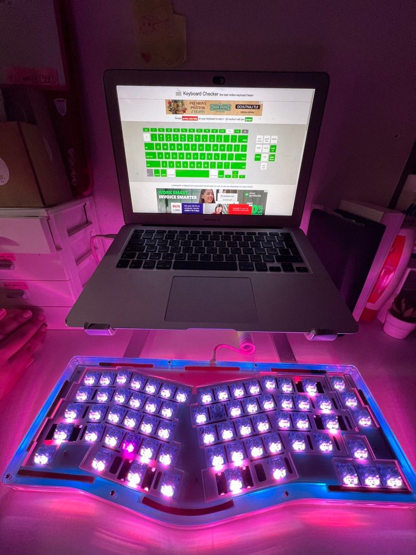 FancyAlice66 Mechanical Keyboard (Category: Computer Keyboard) located in Santa Rosa. Submitted by siopausiomaisuman (Listing ID 1361603814, Image 3). Description: FS: FancyAlice66 Mechanical Keyboard 💗IN GOOD WORKING CONDITION! 💗Inclusion: ✔️Keyboard Itself ✔️Akko Cream Blue Pro Switches ✔️Sunset Keycaps ✔️Rainbow Coiled Cable ✔️Freebies WHAT YOU SEE IS WHAT YOU GET. Please Manage your Expectations 💗Issue: Nagloloko na yung RGB unless ihahard