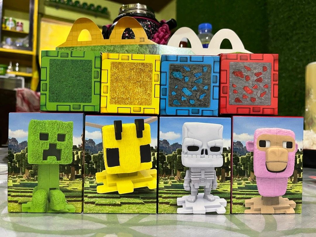 McDonald Happy Meal Minecraft Creeper Skeleton Bee Pink Sheep, Hobbies