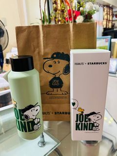 Stainless Steel Water Bottle Tumbler  (16oz) Peanuts Joe Kind Snoopy  Starbucks