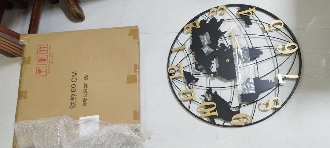Wall Clock (Category: Clocks) located in Baguio. Submitted by gelogwapogi (Listing ID 1361629657, Image 2). Description: Got as a gift, clock is too big for our house. Please see box on image for size reference. Priced 1.5k in online shops. Meet up in Baguio City only..