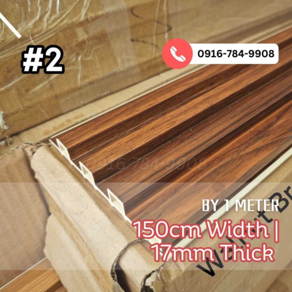 WPC Wall Fluted Panel (Interior / Indoor) (Category: Wall Decor) located in Manila. Submitted by jowanarose17 (Listing ID 1361582713, Image 2). Description: BAGSAK PRESYO ‼️GRAB NIYO NA ‼️🥺 SELLING‼️WPC Wall Fluted Panel (Interior / Indoor) ✅100% Eco-friendly Material - made of wood fiber waste and polyvinyl plastic ✅ Waterproof ✅Moisture Proof ✅Fire Retardant ✅Termite Proof ✨Size: 100cm Length equivalent 1 Meter ☑️150cm Width ☑️17mm Thick ✨Size