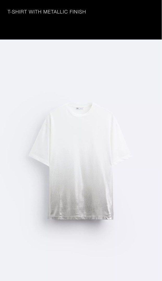Zara tshirt with metallic finish (Category: Tshirts & Polo Shirts ) located in Manila. Submitted by belletsy (Listing ID 1361495500, Image 1). Description: Original brand new with tag Zara tshirt for men .