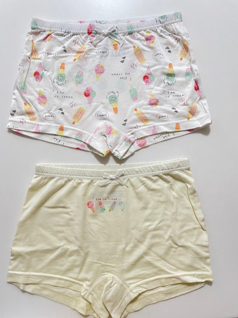 2 Pieces Modal Tencel Girls Child Underwear- Boxer(Ice Cream) (Category: Babies & Kids Fashion) located in Singapore. Submitted by totsntots (Listing ID 1364610674, Image 1). Description: Fabric composition: 93% Modal/Tencel, 7% spandex Thin, breathable comfortable fabric suitable for daily wear and Singapore’s weather! Very soft material, great for sensitive skin Available sizes: 130,140,150 Size chart as seen in last picture You can opt for nor
