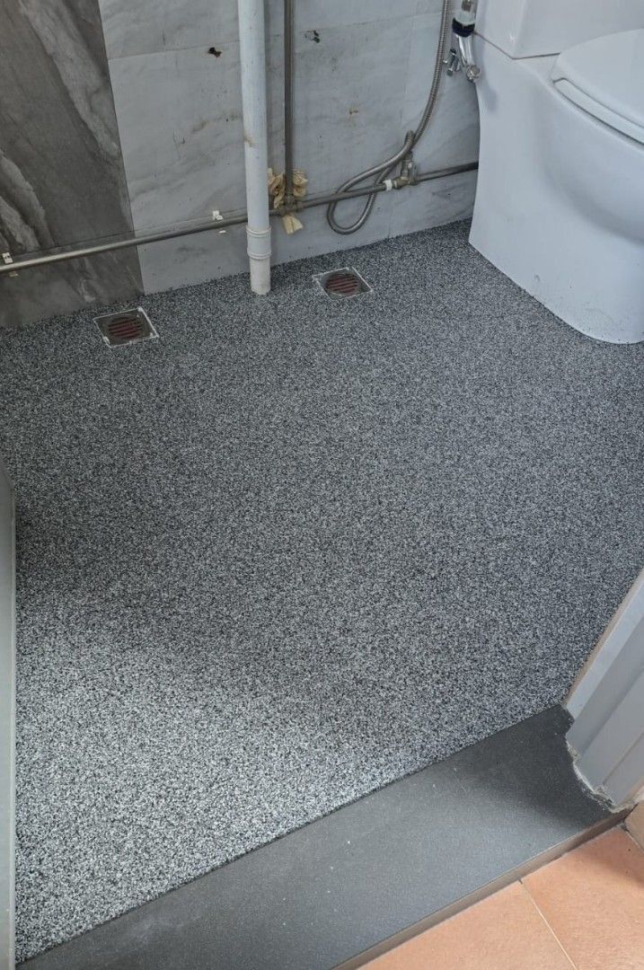 Anti slip flooring/ Flakes overlay/ Toilet floor and walls flakes epoxy / Kitchen floor and walls flakes epoxy / No groutline/ Affordable price/ Safe flooring/ Epoxy services62863076274434114