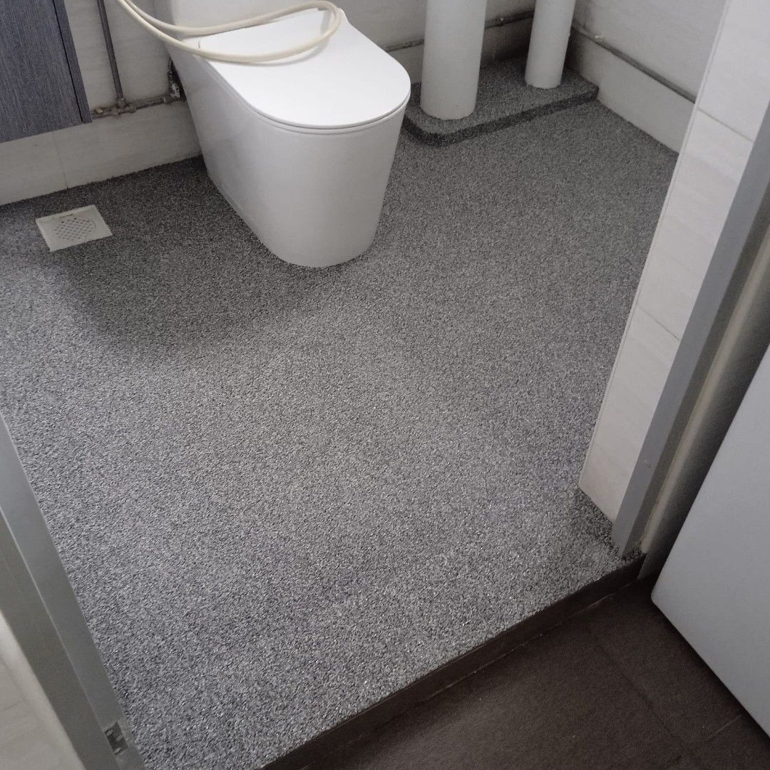 Anti slip flooring/ Flakes overlay/ Toilet floor and walls flakes epoxy / Kitchen floor and walls flakes epoxy / No groutline/ Affordable price/ Safe flooring/ Epoxy services62863076274434111