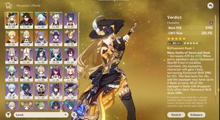 AR45 UNSET ALL NAVIA + VERDICT + FURINA + TRANQUIL WATERS + WRIOTHESLEY + CASHFLOW SUPERVISION GENSHIN IMPACT ACCOUNT