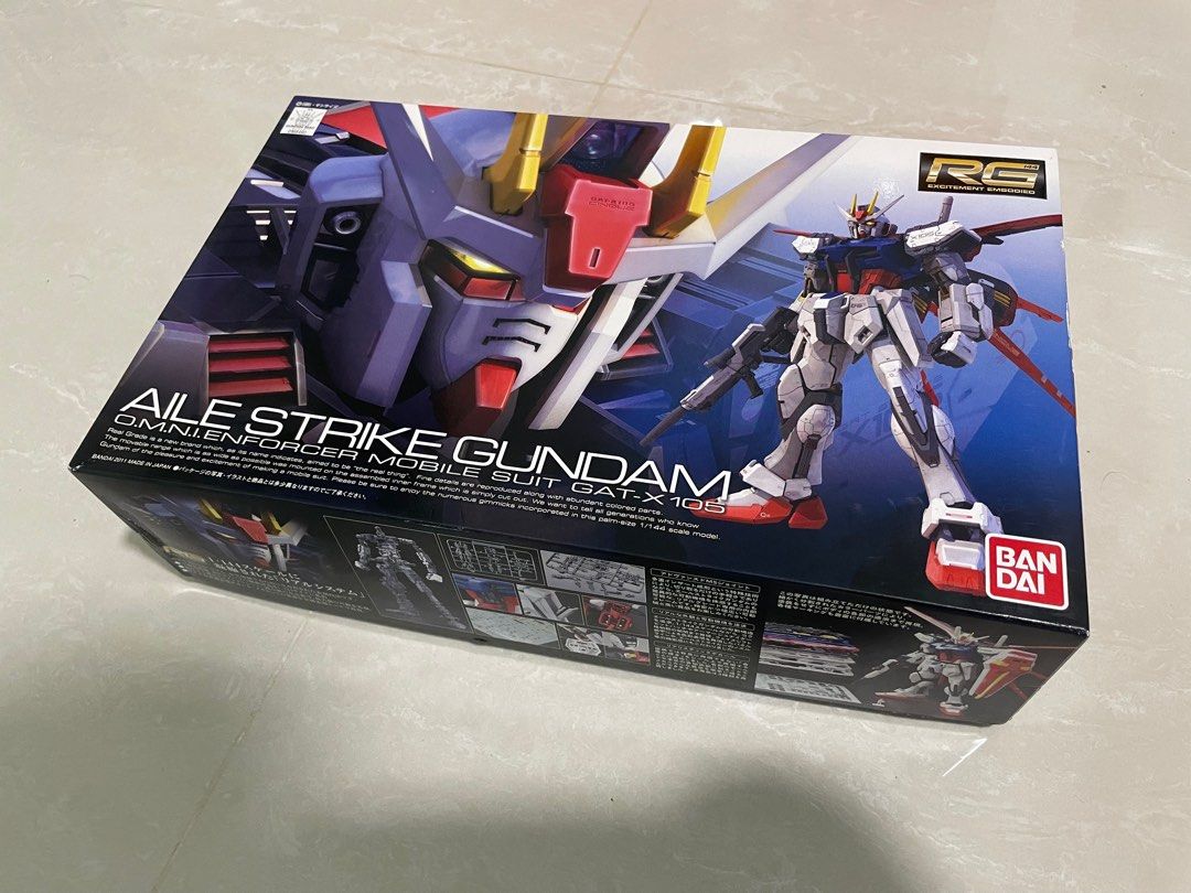 Bandai 5061613 - RG 1/144 Aile Strike Gundam No.03 [B-5061613] (Category: Gundam Model Kits) located in Singapore. Submitted by bhbchung26246 (Listing ID 1364710248, Image 1). Description: Bandai 5061613 - RG 1/144 Aile Strike Gundam No.03 [B-5061613] Made in Japan 100% New A bit aged on the outer box, not for perfection..