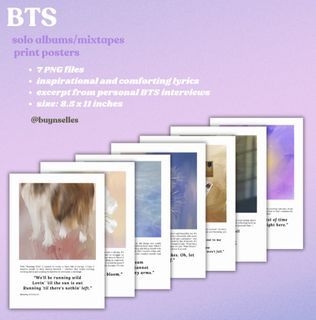BTS solo album / mixtape inspired print poster