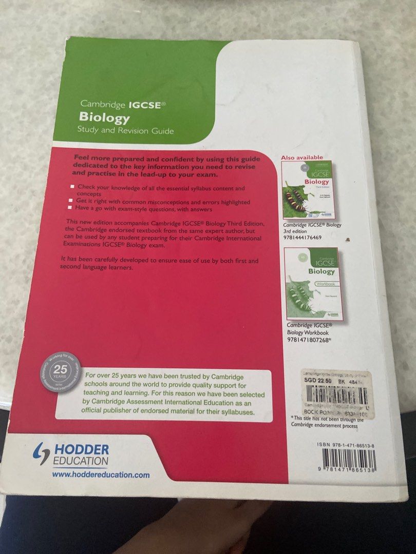 Cambridge IGCSE Biology Study and Revision Guide, Hobbies & Toys, Books ...