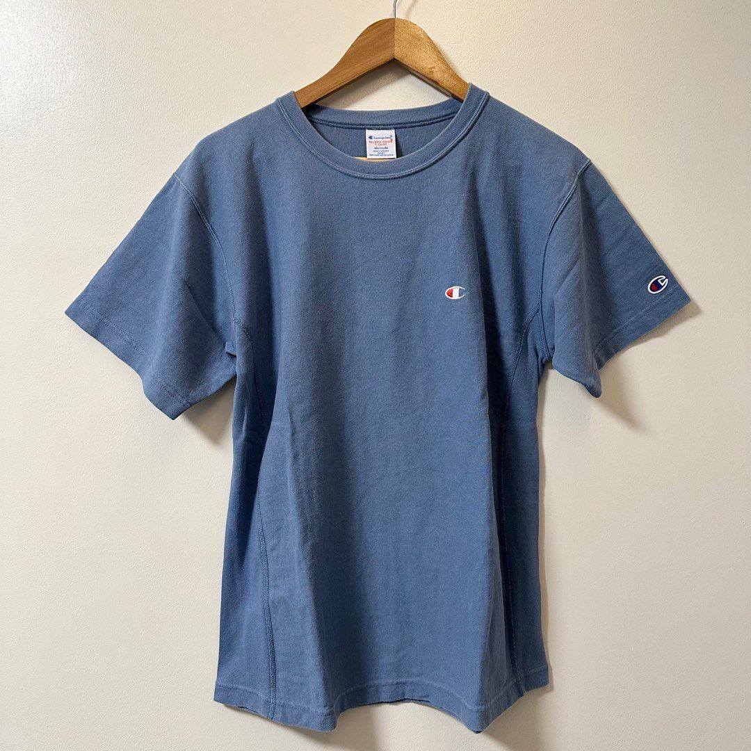 Champion C Logo T-Shirt (Category: Tshirts & Polo Shirts ) located in Makati City. Submitted by osa.bodega (Listing ID 1364645584, Image 1). Description: Champion Heavy Weight Logo T-Shirt Pastel Blue 20 x 27 Excellent Condition Price: ₱ 400 only!.