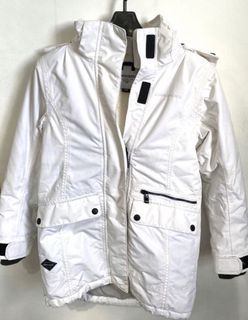Didrikson White Winter Snow Puffer Sherpa Padded Removable Hood Fur Water Repellant Parka Jacket Size XXS to XS