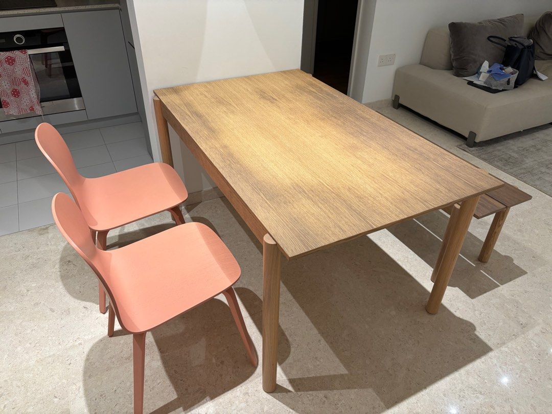 Dining Table Set (Category: Tables & Sets) located in Singapore. Submitted by glamourgal (Listing ID 1364696374, Image 1). Description: Muuto Liner Wood Table The Linear Wood Table brings a simple and elegant perspective to wooden furniture through its modern form language with understated details for a long-lasting expression. Kept visually clean for long-lasting aesthetics, the Linear Wood Table finds its distinct character through subtle detai
