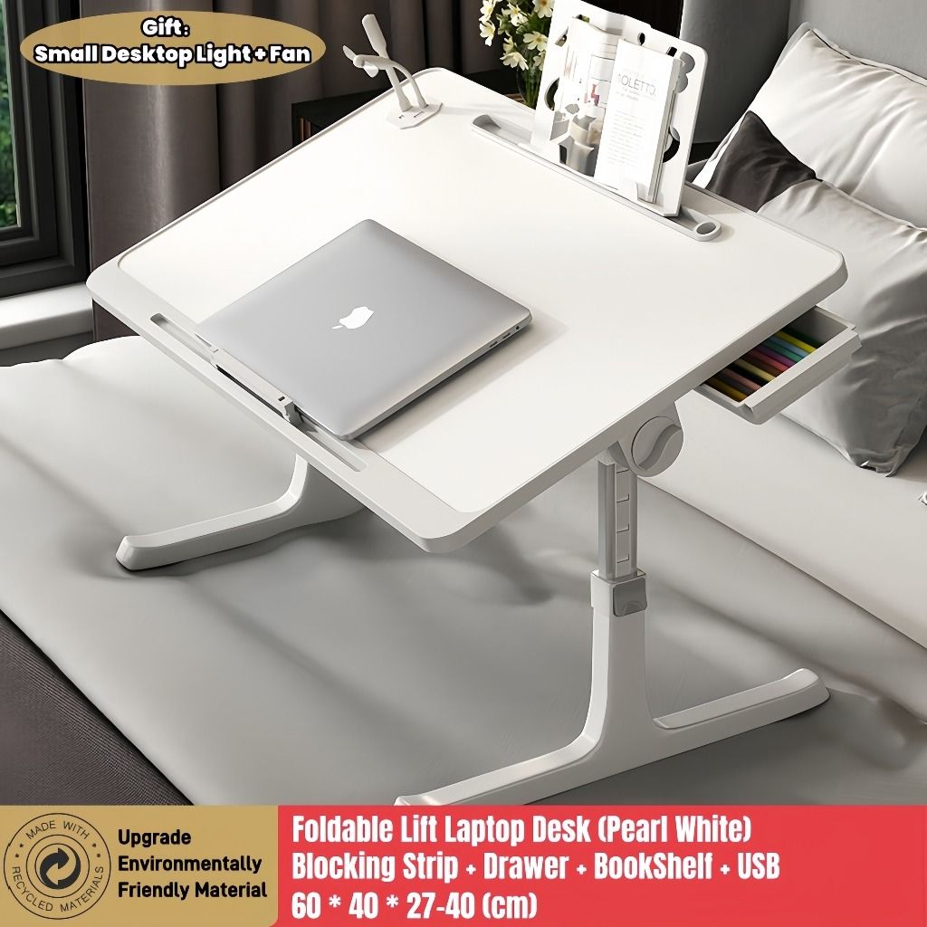 [FREE DELIVERY] Foldable Lift Table Laptop Desk For Bed Adjustable ...