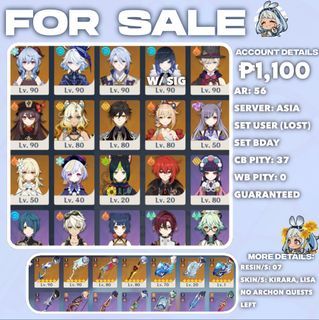 Genshin Impact Account For Sale!