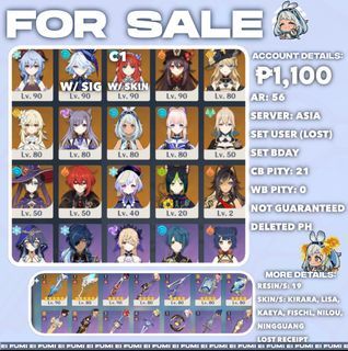 Genshin Impact Account For Sale!
