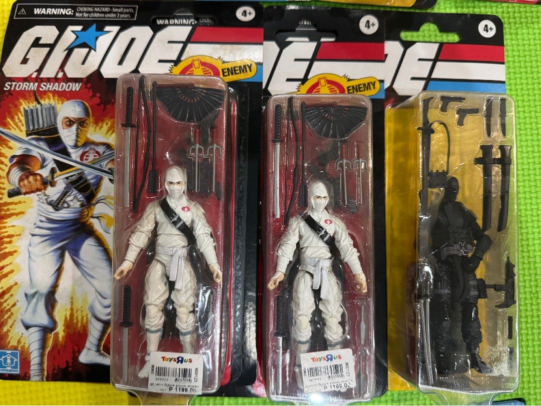 G.I. Joe Retro Collection 3.75 Lot (Category: Action & Battle Toys) located in Malabon City. Submitted by fjang83 (Listing ID 1364694035, Image 2). Description: G.I. Joe 3.75 Lot 1. Duke 2. Snake eyes 3. Cobra commander 4. Destro 5. Baroness 6. Storm shadow 7. Storm shadow Brand new/ sealed Hindi pwede sa maselan sa packaging or mint collector/with minor shelf wear Shipping c/o buyer Gcash/maya.