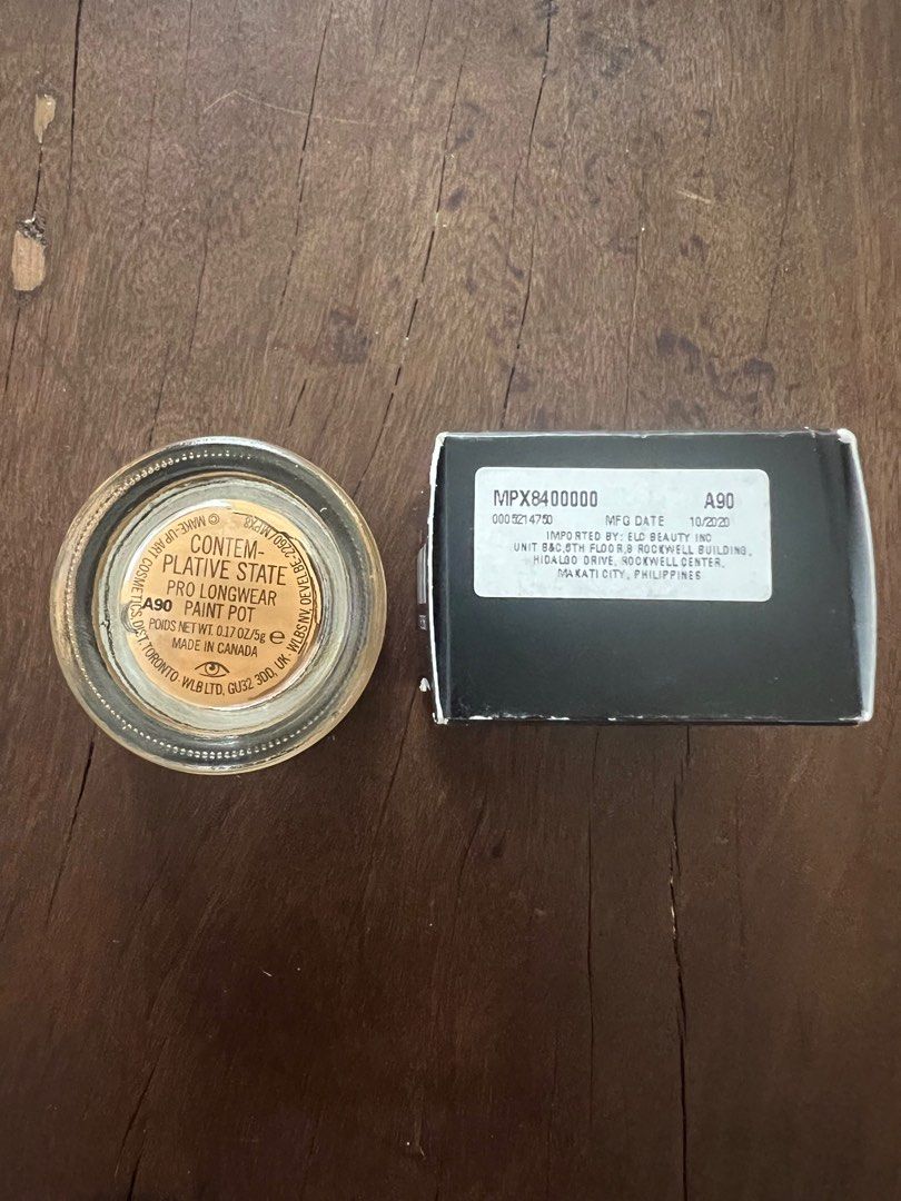MAC Pro Longwear Paint Pot - Contemplative State (Category: Makeup) located in Muntinlupa City. Submitted by bff_findsph (Listing ID 1364641262, Image 3). Description: MAC Contemplative State is a very warm-toned, light brown with a matte finish. 💯 Authentic .