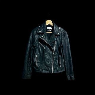 Mango Genuine Real Leather Biker Jacket - Small
