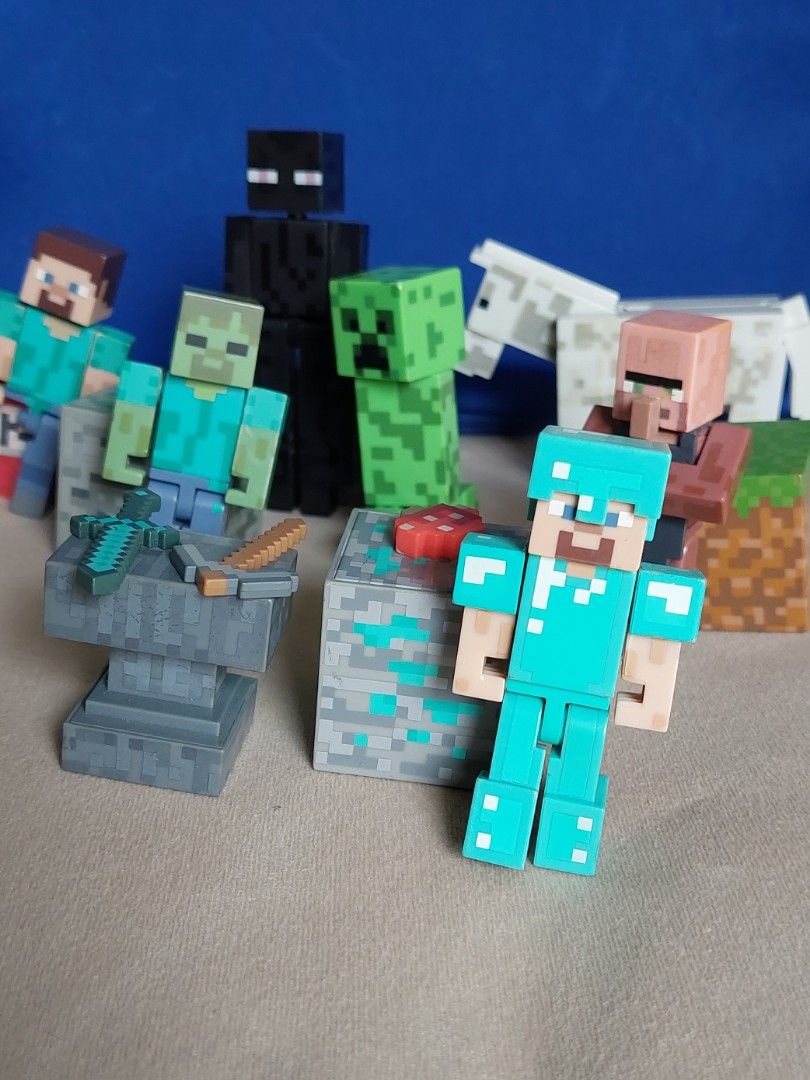 Minecraft Toy Figures Set (Category: Figurines & Statues) located in Pasig City. Submitted by toydaddyph (Listing ID 1364623521, Image 1). Description: Items are a set of assorted loose Minecraft toy figures and accessories released in 2014. Except for the Horse, all figures are original licensed products. Items are sold only as a set. What you see is what you'll get. For loose toys, figures are in relatively good condition. One figure, however, 