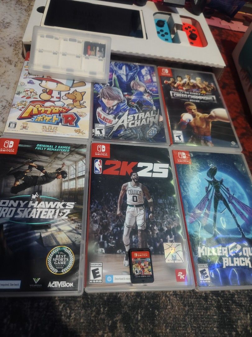 Nintendo Switch (Category: Nintendo) located in Binan City. Submitted by olxph_401981327 (Listing ID 1364588760, Image 2). Description: For Sale or Swap! Package 1: Nintendo Switch Lite with: Box and Charger (no mmc and games) 5k Package 2: Nintendo Switch v2 with: Box Dock Grip Joycons HDMi (no mmc and games) 7500 Package 3: Nintendo Switch OLED with: Box HDMi Charger Dock Joycons Straps Grip (no mmc) pero may dig. games 2ndary acct. only 10k Pa