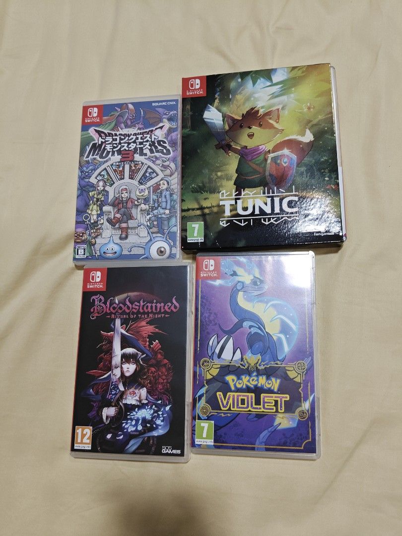 Nintendo Switch Games: Tunic, Pokemon violet, bloodstained ritual of the night,  dragon quest monsters 3 the dark prince628530584282891111