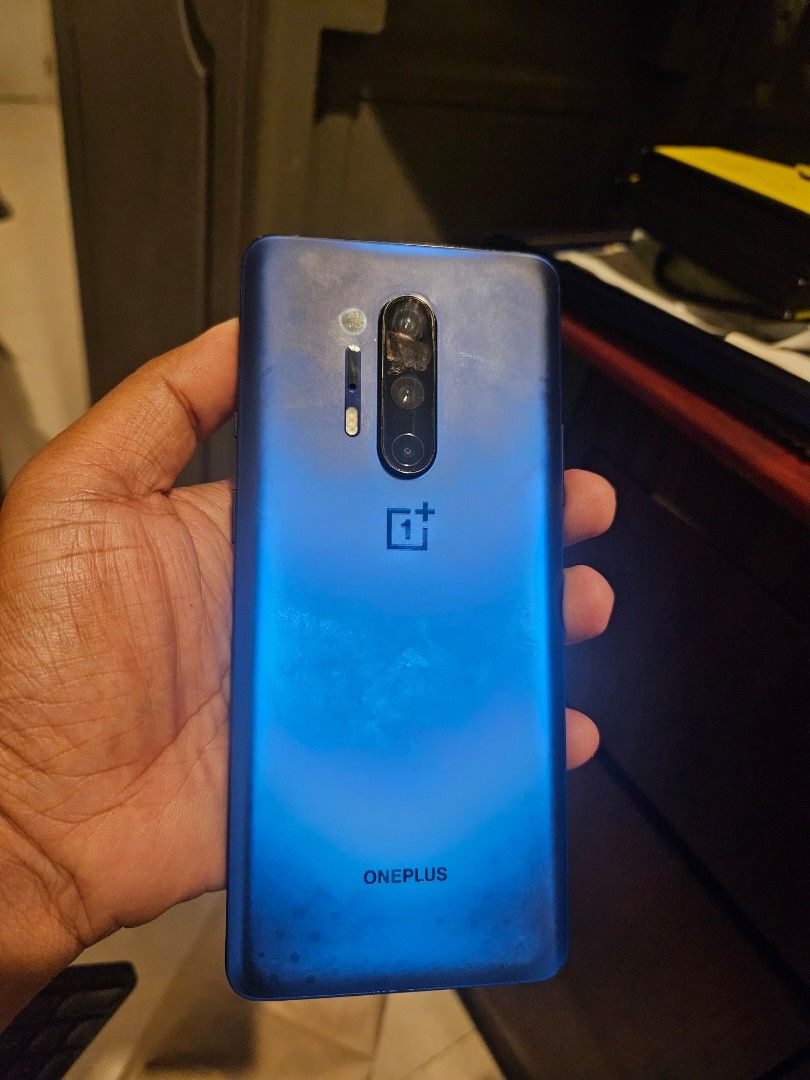 One Plus 8 Pro (Category: OnePlus) located in Manila. Submitted by juanchu (Listing ID 1364753943, Image 2). Description: One Plus 8 Pro Ultramarine Blue 8gb RAM / 128gb Memory Screen Replaced (AMOLED) Back Cover Replaced.