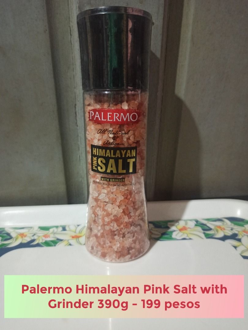 Palermo Himalayan Pink Salt with Grinder (Category: Spice & Seasoning) located in Caloocan City. Submitted by caramelann14 (Listing ID 1364603193, Image 1). Description: 390g.