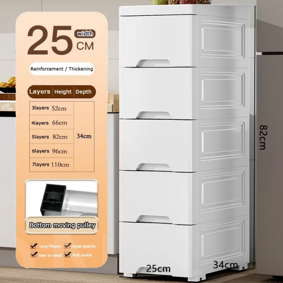 Plastic Storage Drawer Cabinet Multilayered Tall Plastic Drawer