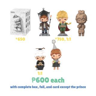 pop mart hirono figures - reshape, le petit prince, clot, echo series (lamplighter, prince, terracotta army, yinyang, get lucky)