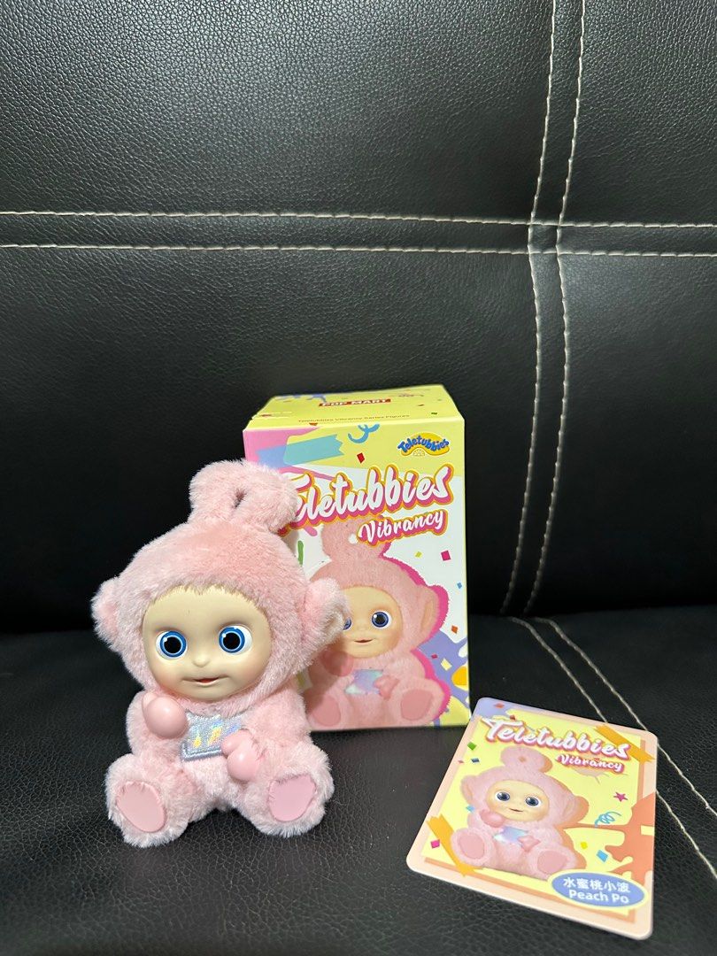 Pop mart Teletubbies vibrancy peach po (Category: Designer & Blind Box Toys) located in Pasay City. Submitted by biancabee25 (Listing ID 1364729468, Image 1). Description: Teletubbies vibrancy Peach po Unsealed, box opened at the bottom Complete with box, card & foil.