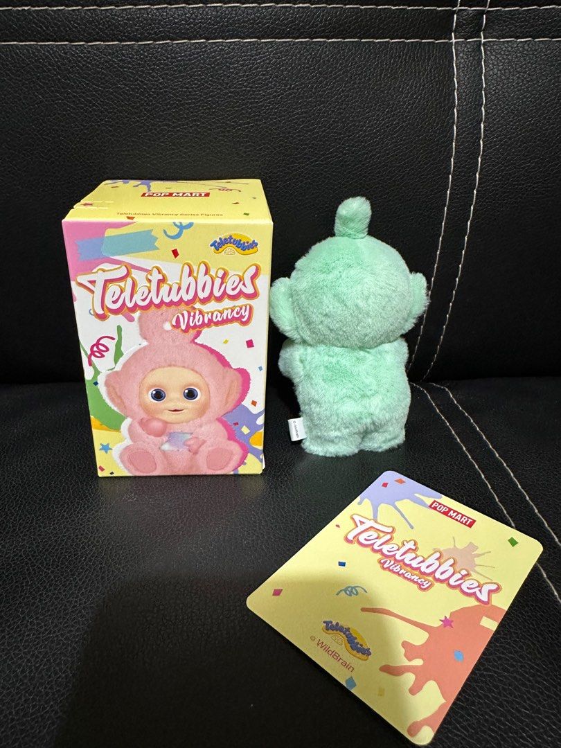 Pop mart Teletubbies vibrancy mint dipsy (Category: Designer & Blind Box Toys) located in Pasay City. Submitted by biancabee25 (Listing ID 1364729678, Image 2). Description: Teletubbies vibrancy mint Dipsy Unsealed, box opened at the bottom Complete with box, card & foil.