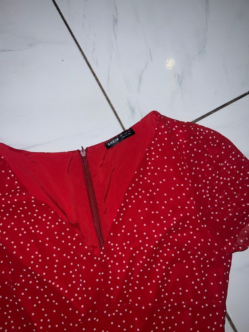 Red Polka Dress (Category: Dresses) located in Pasig City. Submitted by lovedstuff2020 (Listing ID 1364704400, Image 3). Description: ✨ washed but never worn 💕 Quality is so niceeee .