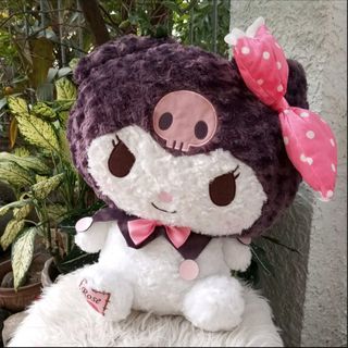 SANRIO Kuromi Rose Pattern Jumbo Super Huggable 18 inches Original Japan Plush Toy