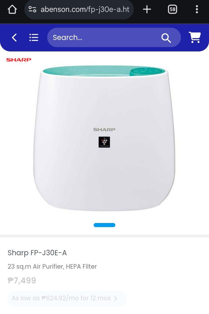 Sharp Air Purifier FP-J30E-A (open to offers) (Category: Air Purifiers & Dehumidifiers) located in Quezon City. Submitted by bubbles023 (Listing ID 1364579648, Image 3). Description: Sharp FP-J30E-A 23 sq.m Air Purifier, HEPA Filter Used well but in very good condition no issues Plase see pics for specs price negotiable-open to offers rfs: decluttering/moving out pickup: Veteran's Village QC (near SM North).