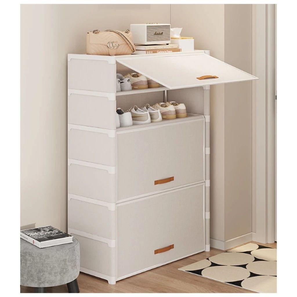 Shoe Rack with Flap Door Classic Durable Minimalist cabinet slim shoe ...
