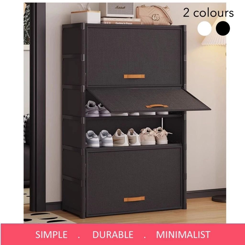 Shoe Rack with Flap Door Classic Durable Minimalist cabinet slim shoe ...
