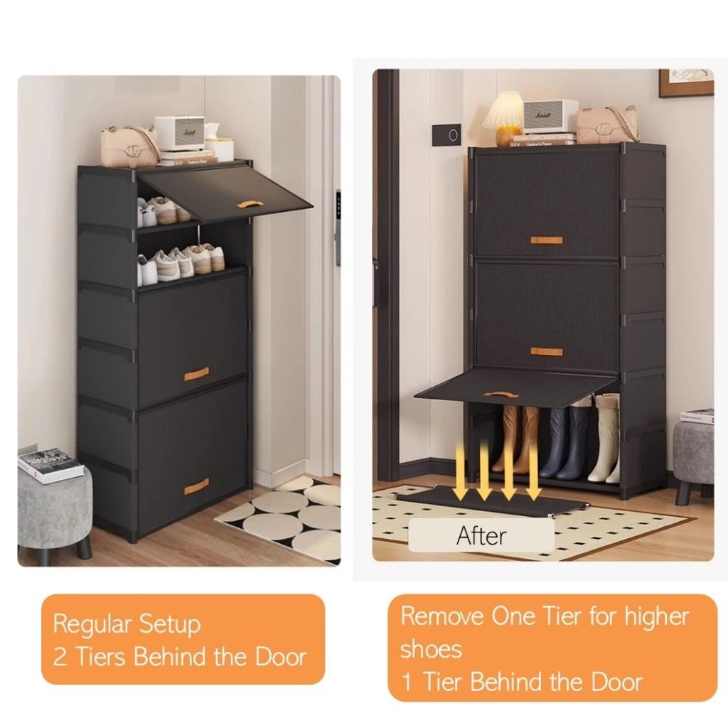 Shoe Rack with Flap Door Classic Durable Minimalist cabinet slim shoe ...