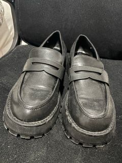 Stradivarius Leather Black Loafers