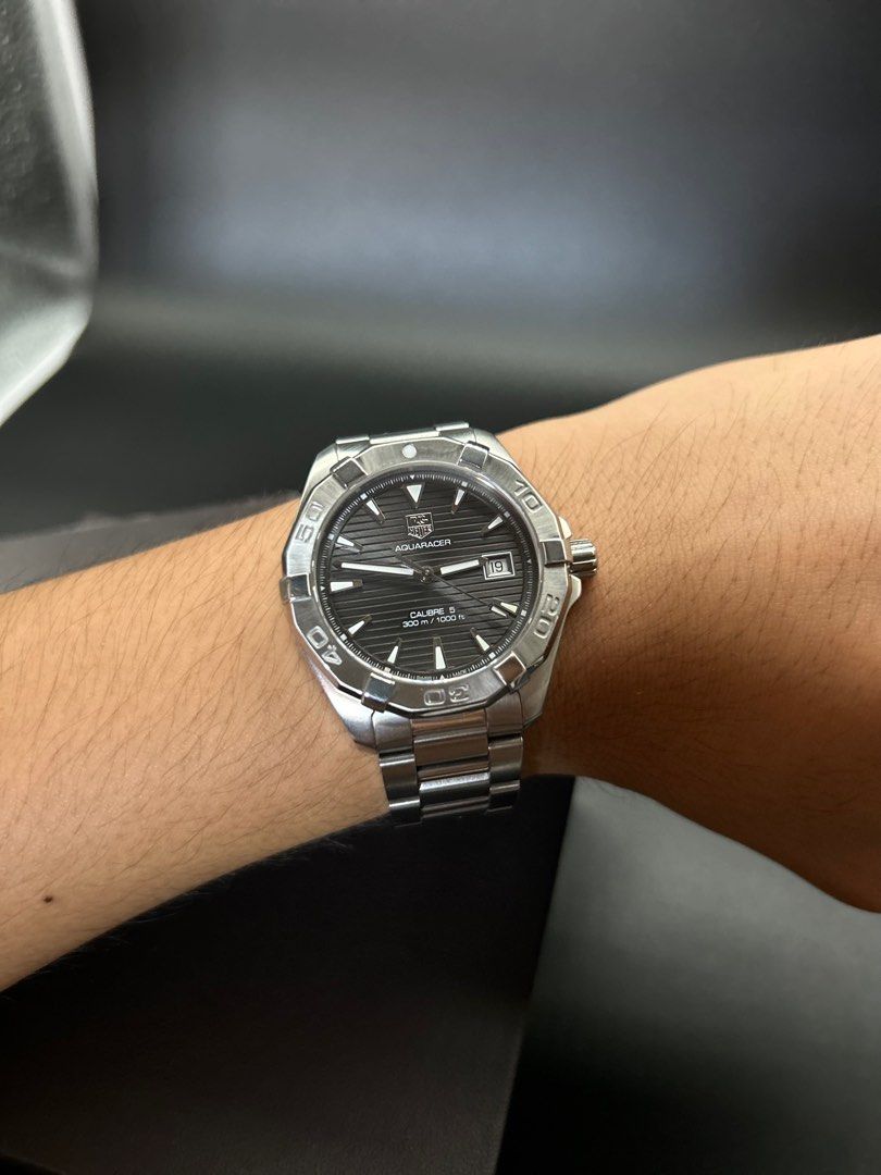 Tag Heuer Aquaracer Calibre 5 Automatic (Category: Luxury Watches) located in Manila. Submitted by dailytwelve (Listing ID 1364724420, Image 2). Description: Tag Heuer Aquaracer Calibre 5 Automatic Ref. No. WAY 2113 Inclusions: double box, Guarantee card, Extra links Open for trade/swap.