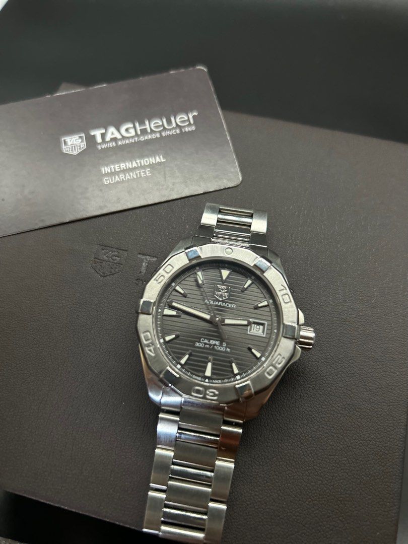 Tag Heuer Aquaracer Calibre 5 Automatic (Category: Luxury Watches) located in Manila. Submitted by dailytwelve (Listing ID 1364724420, Image 3). Description: Tag Heuer Aquaracer Calibre 5 Automatic Ref. No. WAY 2113 Inclusions: double box, Guarantee card, Extra links Open for trade/swap.