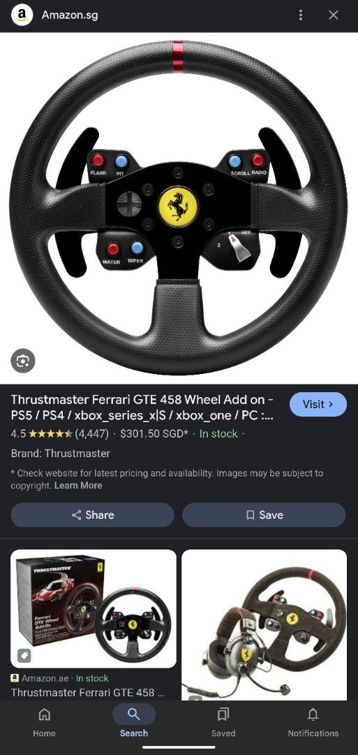 Thrustmaster T300RS GT + Ferrari GTE Wheel + TH8A62863834372993112