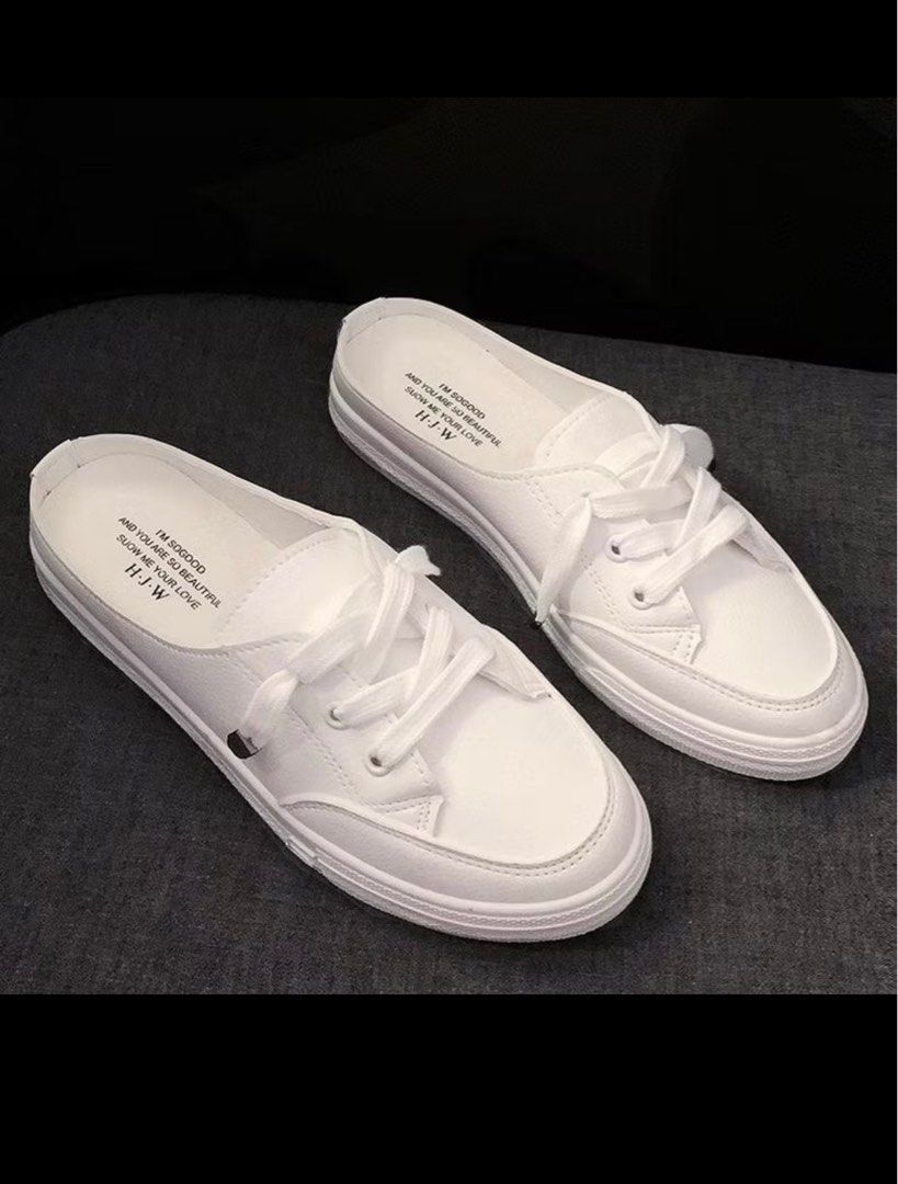 both white slip on & pink jelly sneakers (Category: Sneakers) located in Bacolor. Submitted by annsowee (Listing ID 1364664070, Image 2). Description: 200 both size 7 (24cm).
