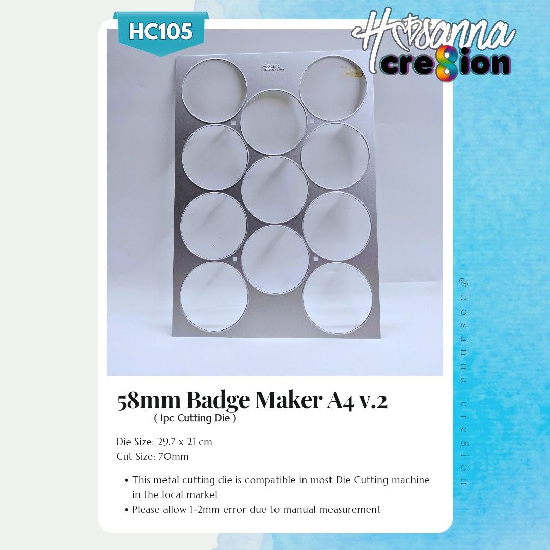 58mm Badge Maker A4 v2 (Category: Craft Supplies & Tools) located in Manila. Submitted by gabbiescrafthouse (Listing ID 1364906514, Image 1). Description: .