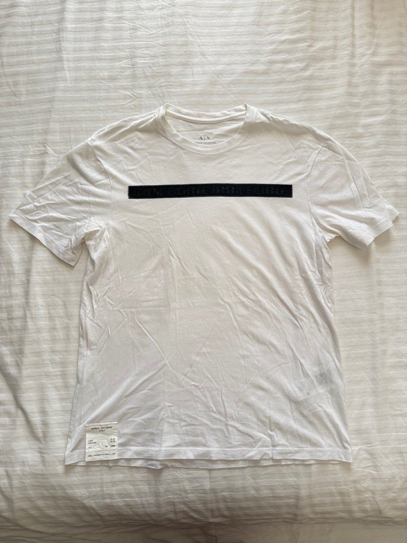 Armani Exchange white t-shirt (Category: Tshirts & Polo Shirts ) located in Tuguegarao City. Submitted by orymiming (Listing ID 1364847797, Image 1). Description: size xs mens.