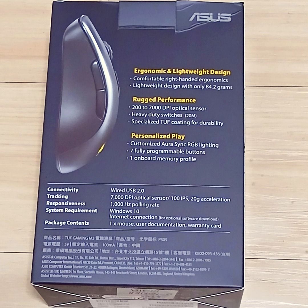 ASUS TUF Gaming M3 Mouse (Category: Mouse & Mousepads) located in Quezon City. Submitted by Winston_Green (Listing ID 1364937622, Image 2). Description: Brand / Model: ASUS TUF Gaming M3 Mouse BRAND NEW / Never been used: This item came bundled when I bought a PC (thus the FREE sticker you see on the box) and I have no plans on using this since I already have a Mouse. RFS: Decluttering Don't ask "If available" ~ I will remove this ad when sold Su