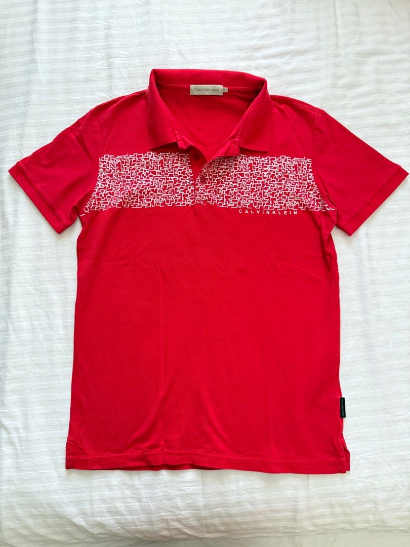 Calvin Klein red polo shirt (Category: Tshirts & Polo Shirts ) located in Tuguegarao City. Submitted by orymiming (Listing ID 1364848428, Image 1). Description: size m mens.